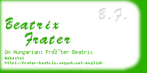 beatrix frater business card